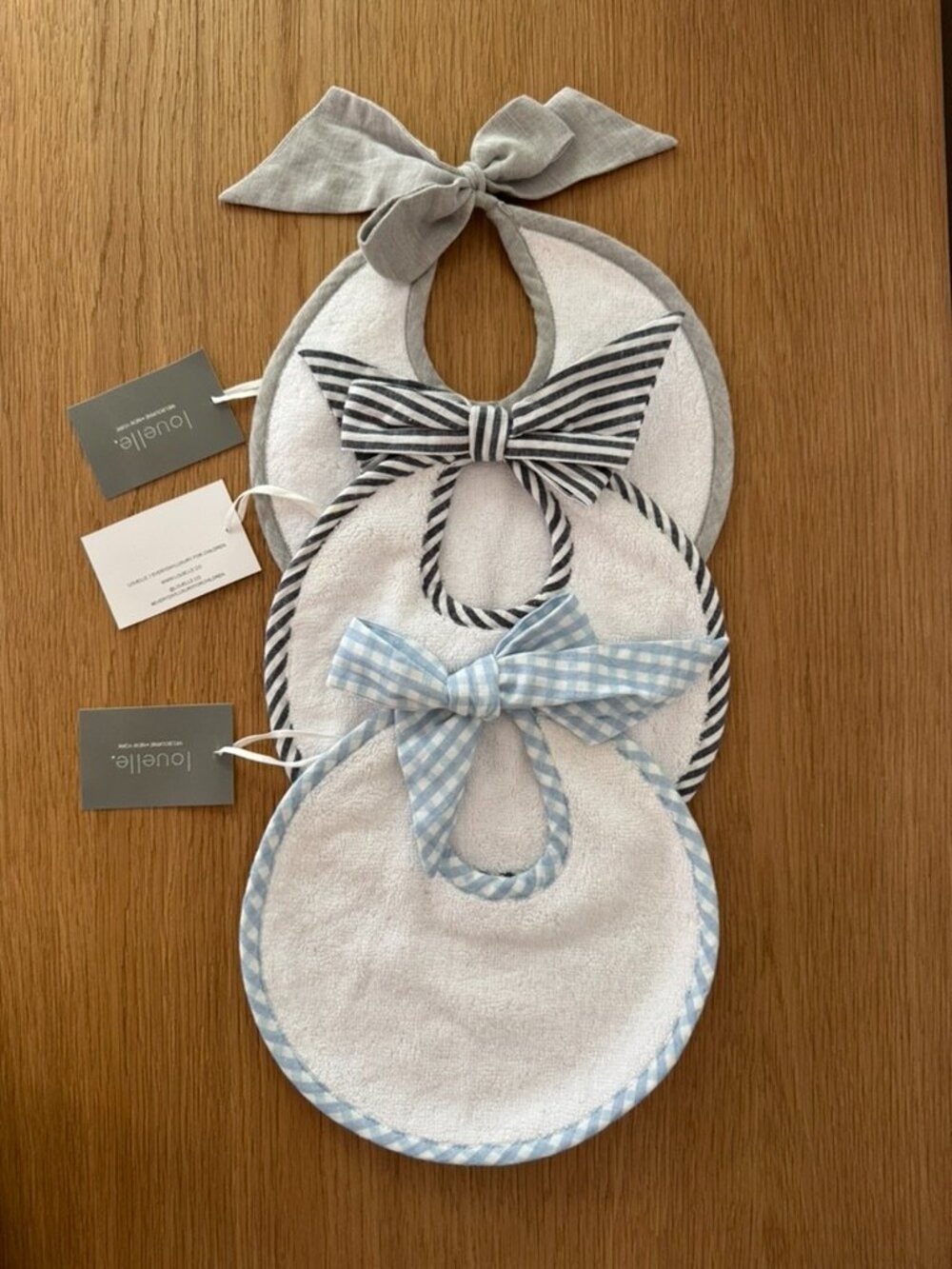 Louelle Newborn Bib Gift Set, Baby Boy, Cotton and Linen